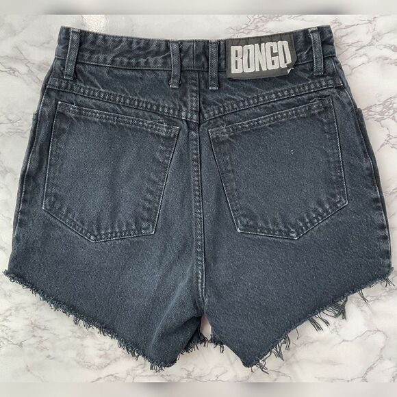 Bongo Vintage Black Distressed Custom Cutoff Denim Jean Shorts 7 - Picture 1 of 7